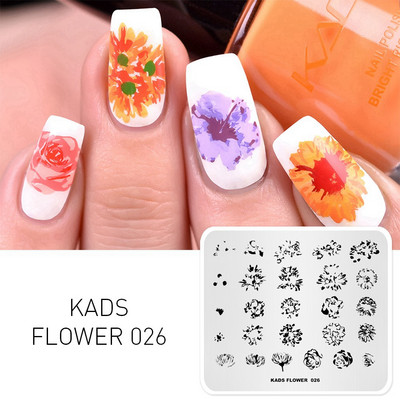 Πρότυπο KADS Nail Art 36 Σχέδια Κινεζικό στιλ ζωγραφική με μελάνι Wordart Image Πρότυπο για σφράγιση νυχιών Πλάκα για στάμπα νυχιών Στένσιλ