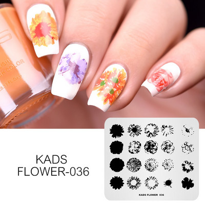 Πρότυπο KADS Nail Art 36 Σχέδια Κινεζικό στιλ ζωγραφική με μελάνι Wordart Image Πρότυπο για σφράγιση νυχιών Πλάκα για στάμπα νυχιών Στένσιλ