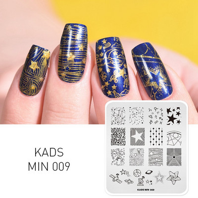 Πρότυπο KADS Nail Art 36 Σχέδια Κινεζικό στιλ ζωγραφική με μελάνι Wordart Image Πρότυπο για σφράγιση νυχιών Πλάκα για στάμπα νυχιών Στένσιλ