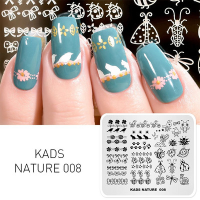 Πρότυπο KADS Nail Art 36 Σχέδια Κινεζικό στιλ ζωγραφική με μελάνι Wordart Image Πρότυπο για σφράγιση νυχιών Πλάκα για στάμπα νυχιών Στένσιλ