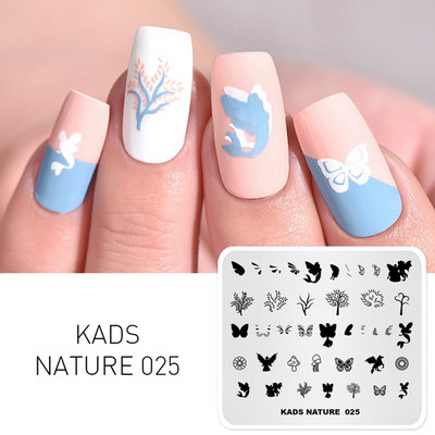 Πρότυπο KADS Nail Art 36 Σχέδια Κινεζικό στιλ ζωγραφική με μελάνι Wordart Image Πρότυπο για σφράγιση νυχιών Πλάκα για στάμπα νυχιών Στένσιλ