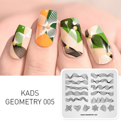 Πρότυπο KADS Nail Art 36 Σχέδια Κινεζικό στιλ ζωγραφική με μελάνι Wordart Image Πρότυπο για σφράγιση νυχιών Πλάκα για στάμπα νυχιών Στένσιλ