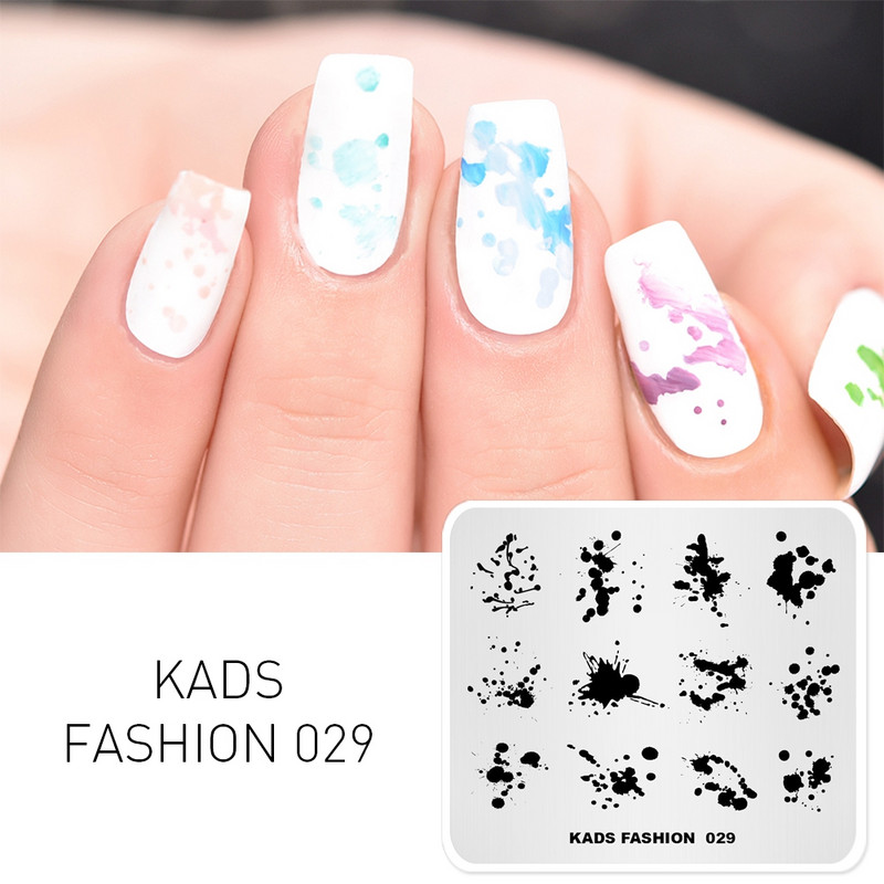 Πρότυπο KADS Nail Art 36 Σχέδια Κινεζικό στιλ ζωγραφική με μελάνι Wordart Image Πρότυπο για σφράγιση νυχιών Πλάκα για στάμπα νυχιών Στένσιλ