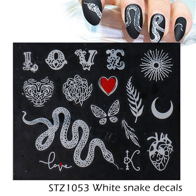 ABC Letter Αυτοκόλλητα Nail Art Αυτοκόλλητα Αγγλικής Παλιάς Γραμματοσειράς Μαύρος Αριθμός Τατουάζ Σχέδιο Νυχιών Σχεδίαση Νερού Συρόμενα Μανικιούρ Περιτυλίγματα CHSTZ1046-1049