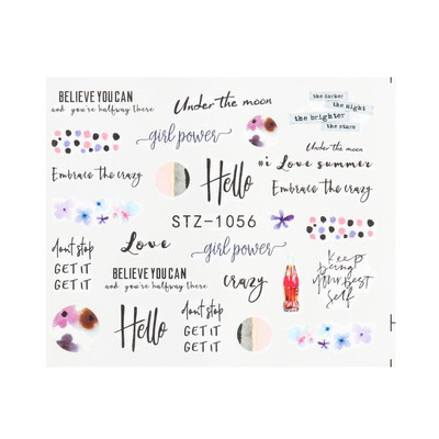 ABC Letter Αυτοκόλλητα Nail Art Αυτοκόλλητα Αγγλικής Παλιάς Γραμματοσειράς Μαύρος Αριθμός Τατουάζ Σχέδιο Νυχιών Σχεδίαση Νερού Συρόμενα Μανικιούρ Περιτυλίγματα CHSTZ1046-1049