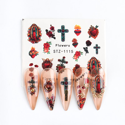 ABC Letter Αυτοκόλλητα Nail Art Αυτοκόλλητα Αγγλικής Παλιάς Γραμματοσειράς Μαύρος Αριθμός Τατουάζ Σχέδιο Νυχιών Σχεδίαση Νερού Συρόμενα Μανικιούρ Περιτυλίγματα CHSTZ1046-1049