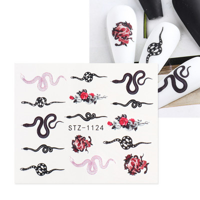 ABC Letter Αυτοκόλλητα Nail Art Αυτοκόλλητα Αγγλικής Παλιάς Γραμματοσειράς Μαύρος Αριθμός Τατουάζ Σχέδιο Νυχιών Σχεδίαση Νερού Συρόμενα Μανικιούρ Περιτυλίγματα CHSTZ1046-1049