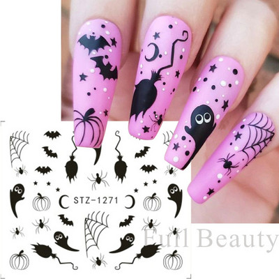 ABC Letter Αυτοκόλλητα Nail Art Αυτοκόλλητα Αγγλικής Παλιάς Γραμματοσειράς Μαύρος Αριθμός Τατουάζ Σχέδιο Νυχιών Σχεδίαση Νερού Συρόμενα Μανικιούρ Περιτυλίγματα CHSTZ1046-1049