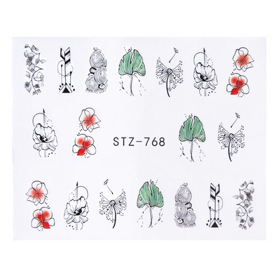 ABC Letter Αυτοκόλλητα Nail Art Αυτοκόλλητα Αγγλικής Παλιάς Γραμματοσειράς Μαύρος Αριθμός Τατουάζ Σχέδιο Νυχιών Σχεδίαση Νερού Συρόμενα Μανικιούρ Περιτυλίγματα CHSTZ1046-1049