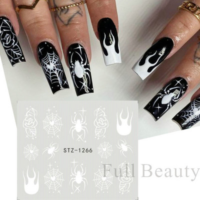 ABC Letter Αυτοκόλλητα Nail Art Αυτοκόλλητα Αγγλικής Παλιάς Γραμματοσειράς Μαύρος Αριθμός Τατουάζ Σχέδιο Νυχιών Σχεδίαση Νερού Συρόμενα Μανικιούρ Περιτυλίγματα CHSTZ1046-1049