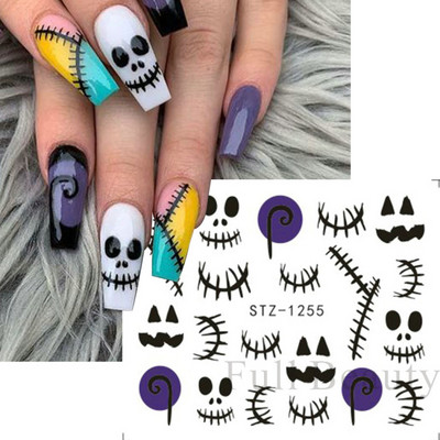 ABC Letter Αυτοκόλλητα Nail Art Αυτοκόλλητα Αγγλικής Παλιάς Γραμματοσειράς Μαύρος Αριθμός Τατουάζ Σχέδιο Νυχιών Σχεδίαση Νερού Συρόμενα Μανικιούρ Περιτυλίγματα CHSTZ1046-1049