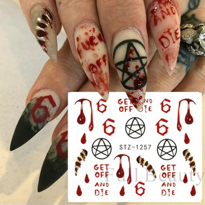 ABC Letter Αυτοκόλλητα Nail Art Αυτοκόλλητα Αγγλικής Παλιάς Γραμματοσειράς Μαύρος Αριθμός Τατουάζ Σχέδιο Νυχιών Σχεδίαση Νερού Συρόμενα Μανικιούρ Περιτυλίγματα CHSTZ1046-1049
