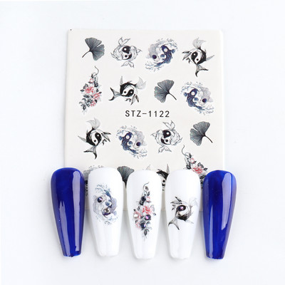 ABC Letter Αυτοκόλλητα Nail Art Αυτοκόλλητα Αγγλικής Παλιάς Γραμματοσειράς Μαύρος Αριθμός Τατουάζ Σχέδιο Νυχιών Σχεδίαση Νερού Συρόμενα Μανικιούρ Περιτυλίγματα CHSTZ1046-1049
