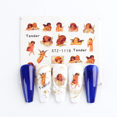 ABC Letter Αυτοκόλλητα Nail Art Αυτοκόλλητα Αγγλικής Παλιάς Γραμματοσειράς Μαύρος Αριθμός Τατουάζ Σχέδιο Νυχιών Σχεδίαση Νερού Συρόμενα Μανικιούρ Περιτυλίγματα CHSTZ1046-1049