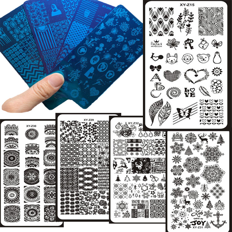 Nyári körömbélyegző lemezsablon 14,5 * 9,5 cm teljesen új körmök, rozsdamentes acél bélyegző, barkácsnyomólemez manikűr eszközök