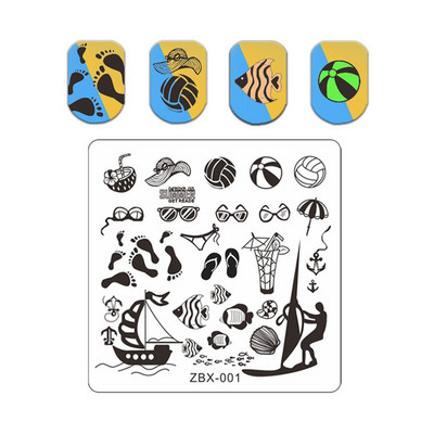 Φούσκα Vortex Stamping Plate Abstract Face Nail Art Templates Snake Graffiti Nail Stamping Template Tool Line Leaf Line