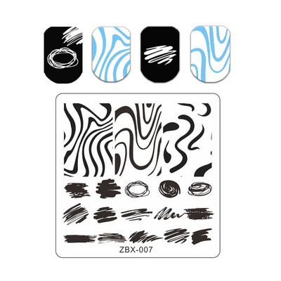 Φούσκα Vortex Stamping Plate Abstract Face Nail Art Templates Snake Graffiti Nail Stamping Template Tool Line Leaf Line