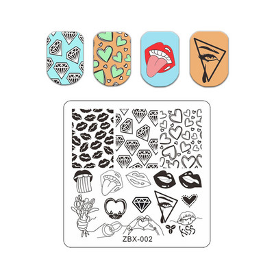 Φούσκα Vortex Stamping Plate Abstract Face Nail Art Templates Snake Graffiti Nail Stamping Template Tool Line Leaf Line