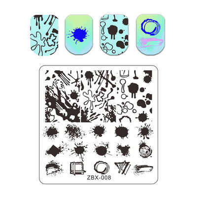 Φούσκα Vortex Stamping Plate Abstract Face Nail Art Templates Snake Graffiti Nail Stamping Template Tool Line Leaf Line