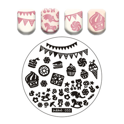 Φούσκα Vortex Stamping Plate Abstract Face Nail Art Templates Snake Graffiti Nail Stamping Template Tool Line Leaf Line