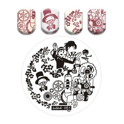 Φούσκα Vortex Stamping Plate Abstract Face Nail Art Templates Snake Graffiti Nail Stamping Template Tool Line Leaf Line