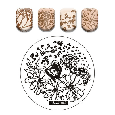 Φούσκα Vortex Stamping Plate Abstract Face Nail Art Templates Snake Graffiti Nail Stamping Template Tool Line Leaf Line