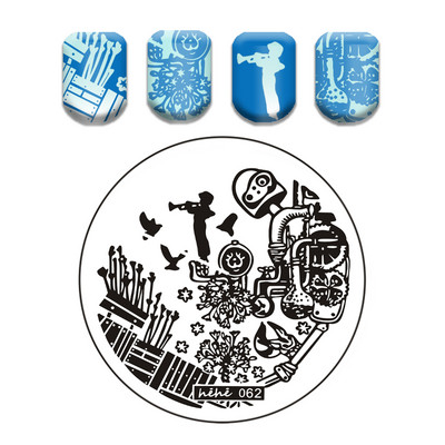 Φούσκα Vortex Stamping Plate Abstract Face Nail Art Templates Snake Graffiti Nail Stamping Template Tool Line Leaf Line