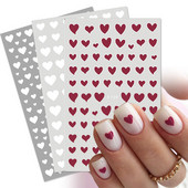 Heart Love Design Valentin napi 3D köröm matricák ezüst öntapadó csúszkák körömdíszítések köröm kiegészítők