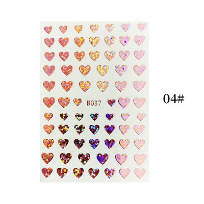 Heart Love Design Valentin napi 3D köröm matricák ezüst öntapadó csúszkák körömdíszítések köröm kiegészítők