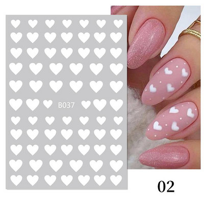 Heart Love Design Valentin napi 3D köröm matricák ezüst öntapadó csúszkák körömdíszítések köröm kiegészítők