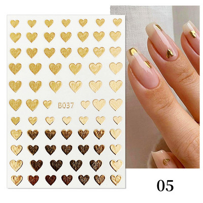 Heart Love Design Valentin napi 3D köröm matricák ezüst öntapadó csúszkák körömdíszítések köröm kiegészítők