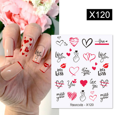 Heart Love Design Valentin napi 3D köröm matricák ezüst öntapadó csúszkák körömdíszítések köröm kiegészítők