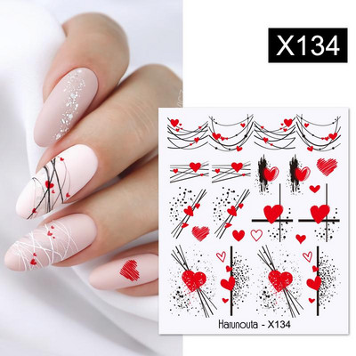 Heart Love Design Valentin napi 3D köröm matricák ezüst öntapadó csúszkák körömdíszítések köröm kiegészítők