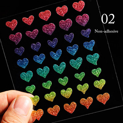 Heart Love Design Valentin napi 3D köröm matricák ezüst öntapadó csúszkák körömdíszítések köröm kiegészítők