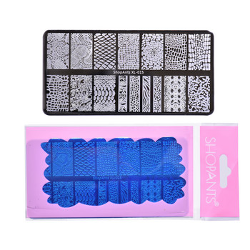 ShopAnts Плоча за щамповане на нокти Изображение на змийска кожа Естествен модел Печат на шаблони от неръждаема стомана Шаблони за печати за нокти 6*12 см