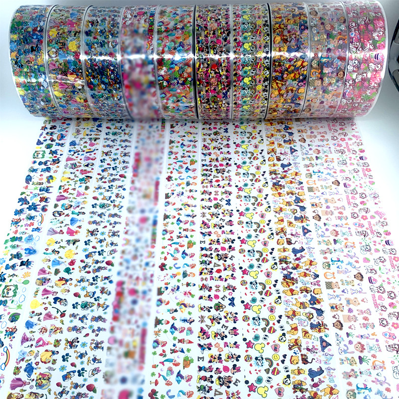 100X4cm Crtani print Transfer folija Kutija 100x4cm 10 rola Crtani naljepnice Naljepnice za nokte Folije 3D ukrasne Folije Naljepnice