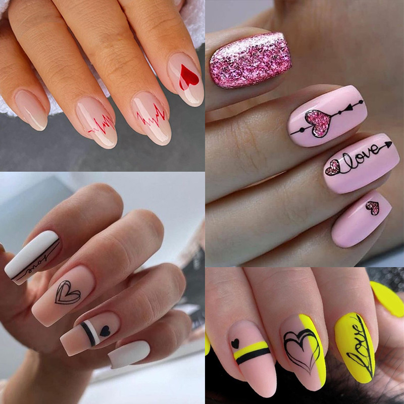 NICOLE DIARY Πλάκες για σφράγιση νυχιών για την Ημέρα του Αγίου Βαλεντίνου Heart Love Lines Πλάκα τέχνης νυχιών Πρότυπα στένσιλ εκτύπωσης από ανοξείδωτο ατσάλι