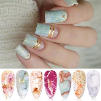 10PCS Мраморна серия Фолиа за нокти Nail Art Трансферно фолио Стикери Хартиен плъзгач Водна лепилна стикера за маникюр Декорации