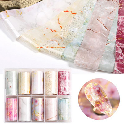 10 tk Marble seeria küünekiletid küünekunsti ülekandefooliumkleebised paberist liugur küüntele vesikleebis maniküüri kaunistuste jaoks