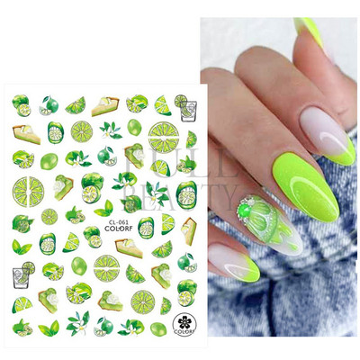 3D Gradient Purple Tulips Nail Sticker Yellow Tulip Flower Nails Supplies Fruit Watermelon Art Αυτοκόλλητα μανικιούρ Συμβουλές για μέρη F882