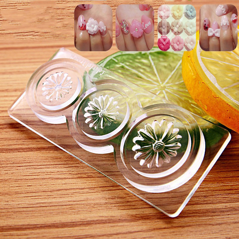 1 τμχ 3D Nail Art Σιλικόνη σκαλιστή φόρμα Πέτρα Καρδιά Κρυστάλλινα Σχέδια Διακοσμήσεις Εργαλεία DIY Ακρυλικά Νύχια Πρότυπο σιλικόνης