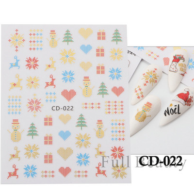 Χριστουγεννιάτικο Gingerbread Man Snowflake 3D αυτοκόλλητα νυχιών Χαριτωμένα κινούμενα σχέδια Penguin Bell Xmas Sliders Χαλκομανίες Χειμερινές διακοσμήσεις NFSTZCS190