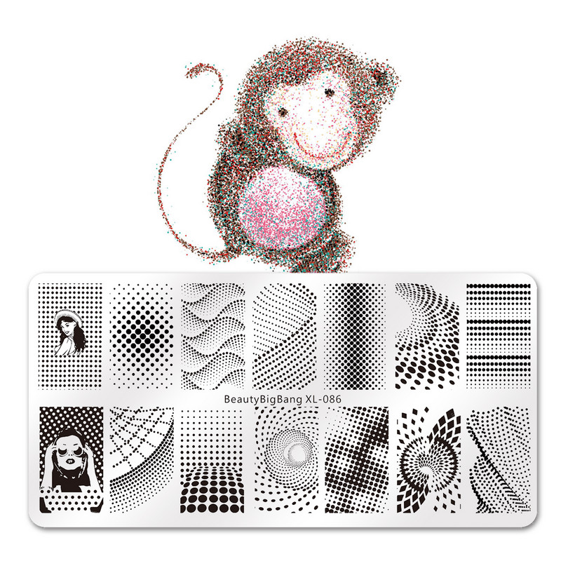 2021 Νέα σχέδια Δημοφιλή Πλάκες για στάμπα νυχιών με σπειροειδή κυματισμό με κουκκίδες για εκτύπωση πλάκας εκτύπωσης πλάκας καλουπιών Εργαλεία τέχνης νυχιών