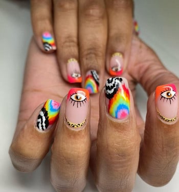 12 модела Trippy Smile Face Nails Water Decals Mushroom Slider Decals Trippy Nail Art Rainbow Transfer Sticker Decals Eyes