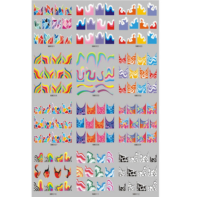 12 mustrit Trippy Smile Näoküüned Vesikleebised Seene Slider Kleebised Trippy Nail Art Rainbow Transfer Kleebised Kleebised Silmad