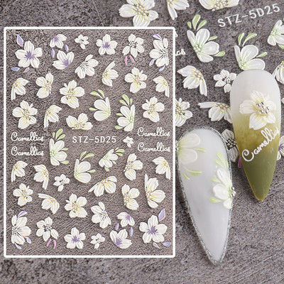 5D Relief Cute Bears Snow Nails Αυτοκόλλητα Χειμερινά γάντια Snowflake Χριστουγεννιάτικη διακόσμηση Σχέδιο μανικιούρ Αυτοκόλλητα για το νέο έτος JI-5D20