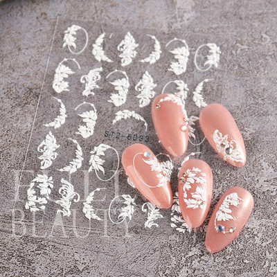 5D Relief Cute Bears Snow Nails Αυτοκόλλητα Χειμερινά γάντια Snowflake Χριστουγεννιάτικη διακόσμηση Σχέδιο μανικιούρ Αυτοκόλλητα για το νέο έτος JI-5D20