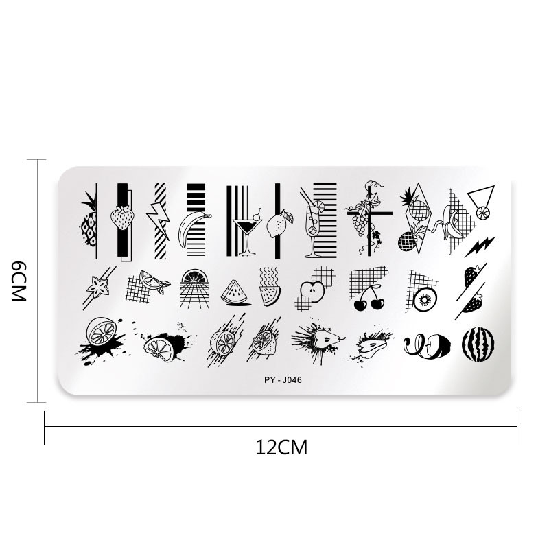 PICT YOU Lemon Fruits Nail Stamping Plates Lines Animal Geometry theme Flower Template Mold Nail Art Stencil