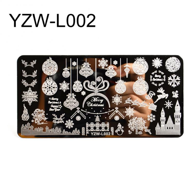 Πλάκα για σφράγιση νυχιών, λουλούδι, ζωάκι δαντέλα 2022 Πρωτοχρονιά Καλά Χριστούγεννα Σχέδιο Πρότυπο Νυχιών Στένσιλ εικόνας για μανικιούρ