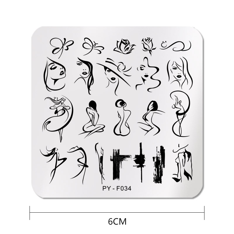 PICT YOU Πλάκες σφράγισης νυχιών Γραμμή εικόνας φύλλου γεωμετρίας μοτίβο σφραγίδας Πρότυπο πλάκας τέχνης νυχιών Εργαλεία στένσιλ από ανοξείδωτο χάλυβα